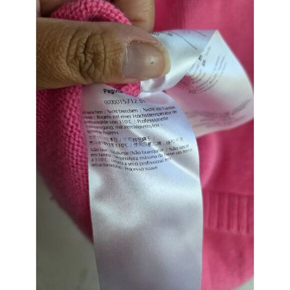 Valentino Women Pink 100% Cashmere Made in Italy Square Neck Sweater size Medium - Picture 11 of 12